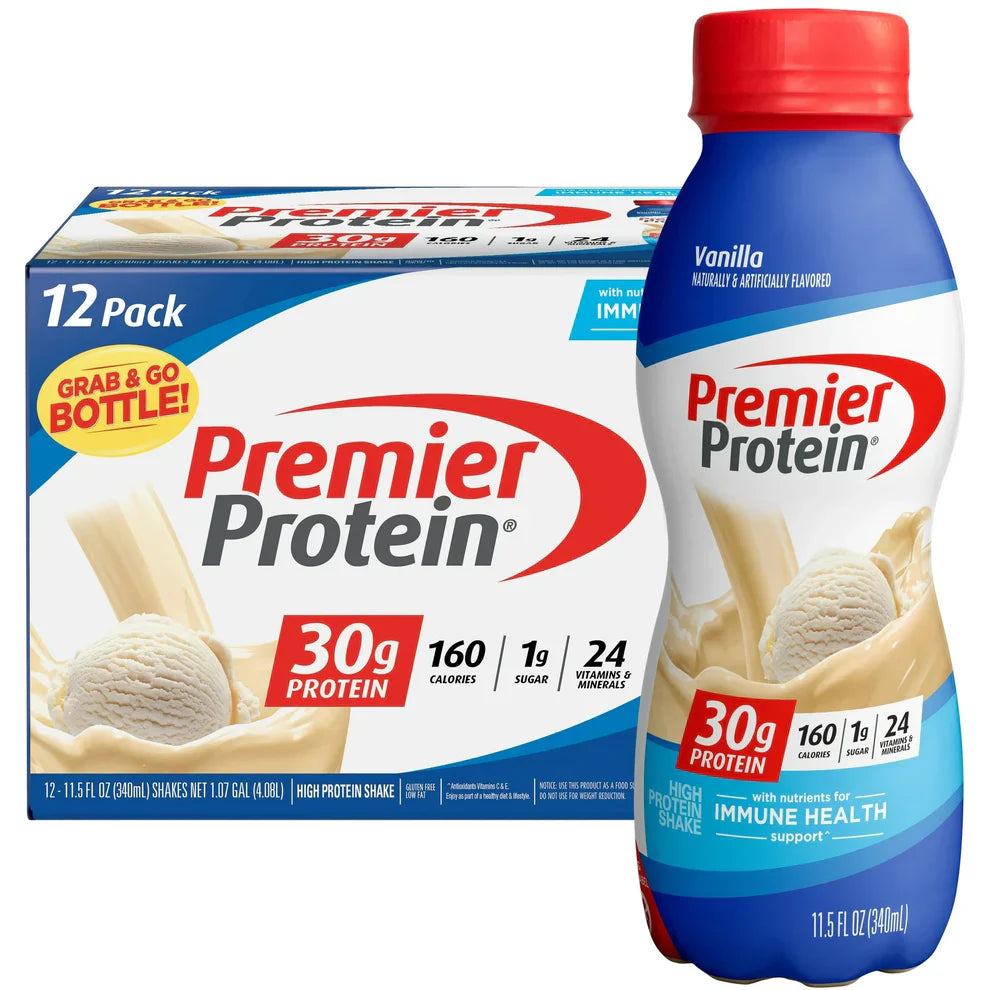 Premier Protein Shake: 30g Protein, 1g Sugar (12 Pack)