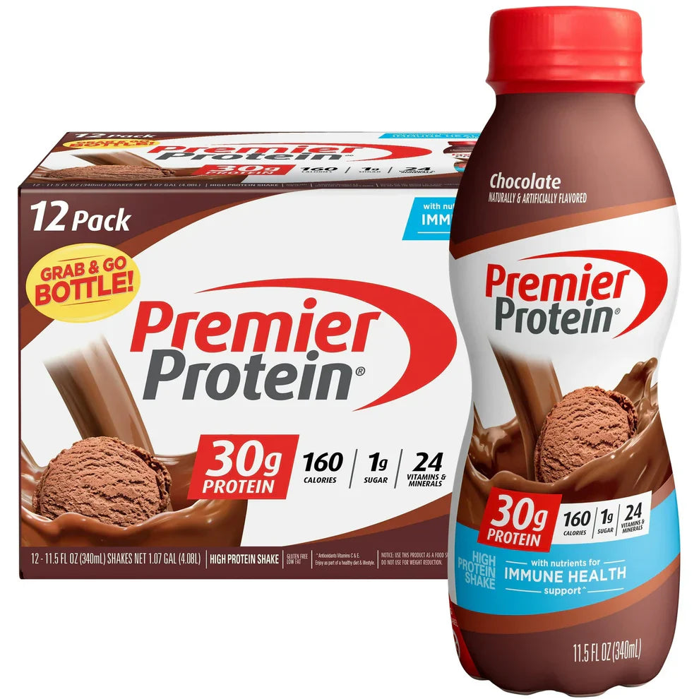 Premier Protein Shake: 30g Protein, 1g Sugar (12 Pack)