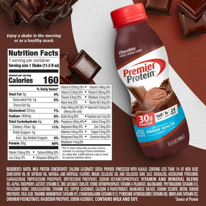 Premier Protein Shake: 30g Protein, 1g Sugar (12 Pack)